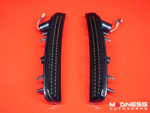 FIAT 500 Rear Bumper Side Markers - set of 2 - w/ White LEDs - Smoked
